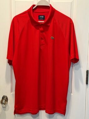 Lacoste Sport Polo Shirt Mens Size 8 Red Ultra-Dry Short Sleeve